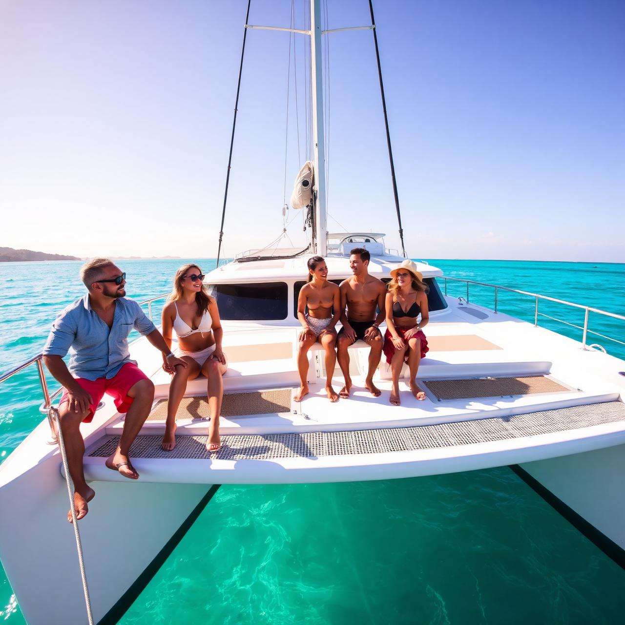 Guests enjoying a professionally operated charter yacht underway